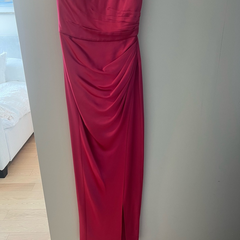 Sau Lee Pink Ruched Strapless Gown for Wedding Guest - Picture 4 of 9